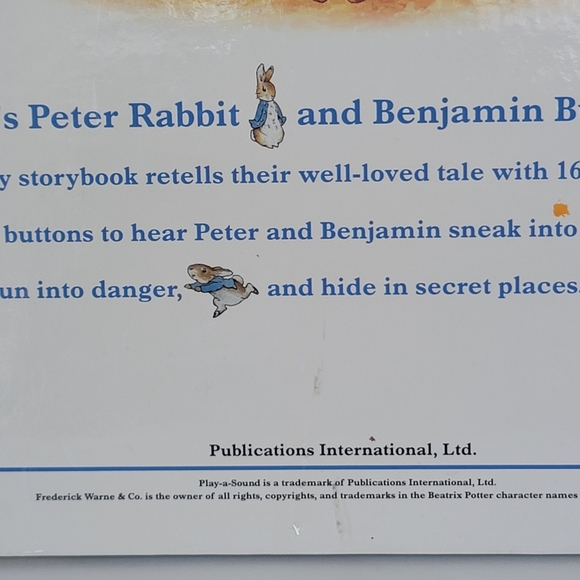 Play a Sound The Tale of Peter Rabbit and Benjamin Bunny Vintage Hardcover Book - Picture 14 of 17
